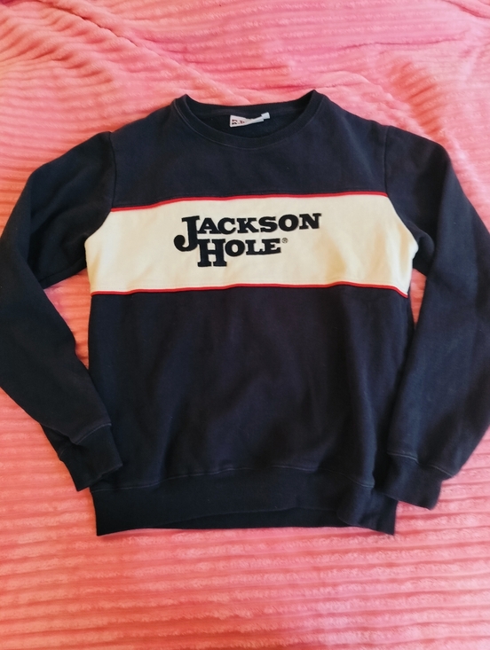 Tops - Rare Jackson Hole Navy, Cream Embroidered Nostalgia Crewneck Sweatshirt - XS